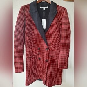 NWT Veronica Beard Senna Coat Wool/Cashmere Houndstooth Womens size 00